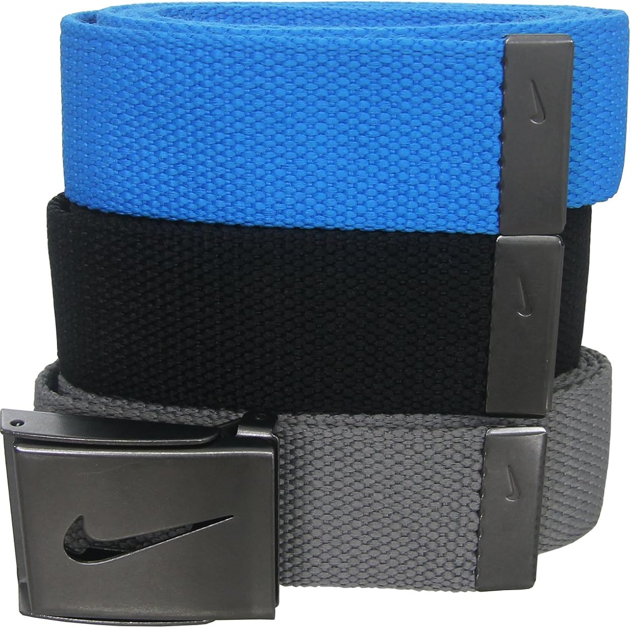 Amazon Nike Golf ナイキゴルフ 3 In 1 Web Pack ベルト バックル1個 ベルト3本組 Blk Gry Blu メンズ 通販