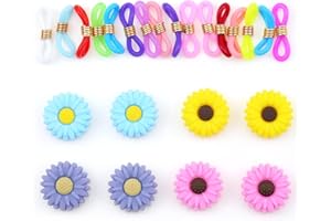 CESUSME 24Pcs Knitting Needle Stoppers, Cute Daisy Sun Flower Knitting Silicone Stoppers, Needle Minder, Knitting Needle Point Protectors for Knitting Crochet Hand DIY Supplies Accessories