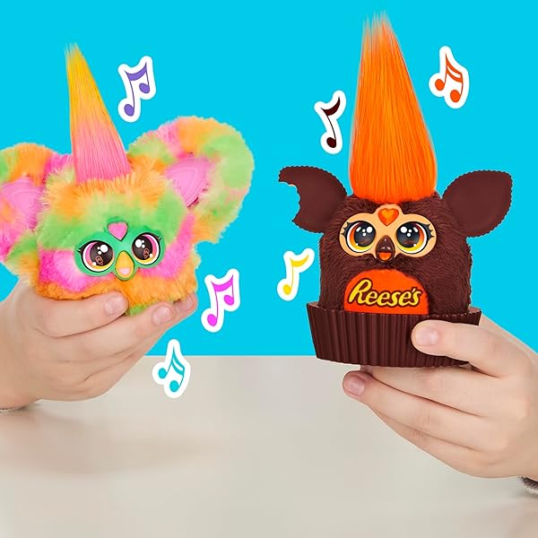 FURBY FURBLETS REESE’S PEANUT BUTTER CUP MINI 3-INCH ELECTRONIC PLUSH, CANDY TOYS FOR KIDS 6+