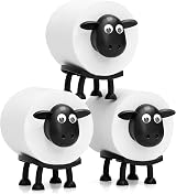 VELENTI Sheep Toilet Roll Holder - 3D Printed Black Sheep Bathroom Set