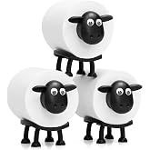 VELENTI Sheep Toilet Roll Holder - Funny Toilet Paper Holders Free Standing Cute Bathroom Decor - Premium 3D Printed Black Sheep Loo Rolls Holder - Hilarious Tissue Paper Roll Storage - Set of 3