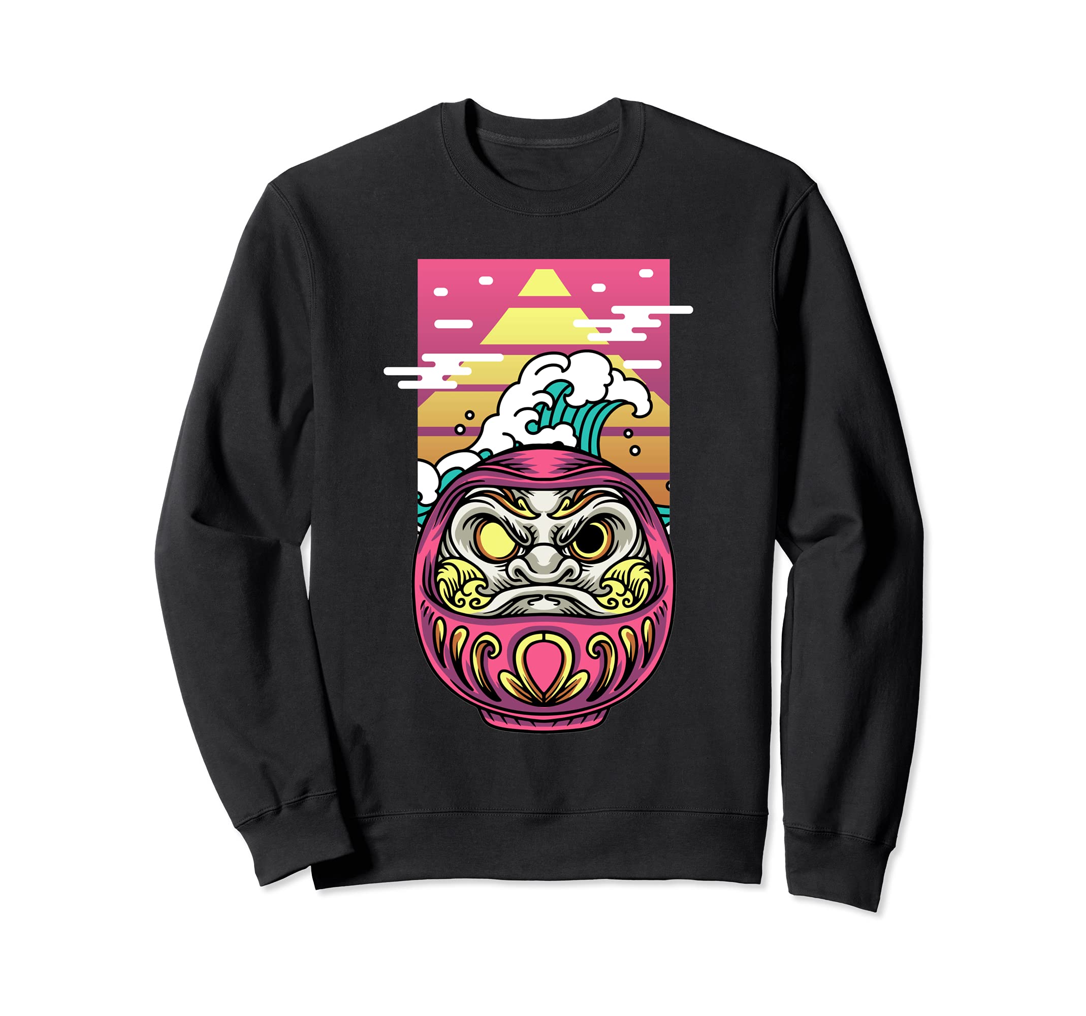 Japanese Daruma Doll Great Wave Off Kanagawa Japan Mt. Fuji Sweatshirt