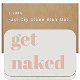 Elyura Get Naked Patterns Diatomite Stone Bath Mat Shower Mat Quick-Dry, Non-Slip, Easy to Clean for Bathroom Floor