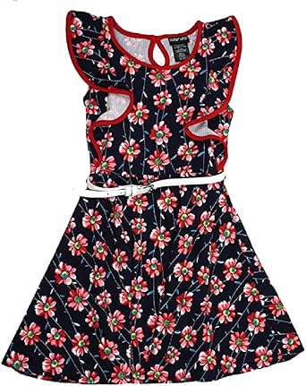 navy and red floral dress