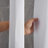 Furlinic White Shower Curtain 47x72 In Polyester Waterproof Washable 8 Hooks view 7