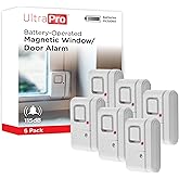 UltraPro Personal Security Window and Door Alarm, 6 Pack, Wireless Chime | DIY Protection, Burglar Alert, Easy Installation, Home Security, Ideal for Home, Garage, Apartment, White, 49721