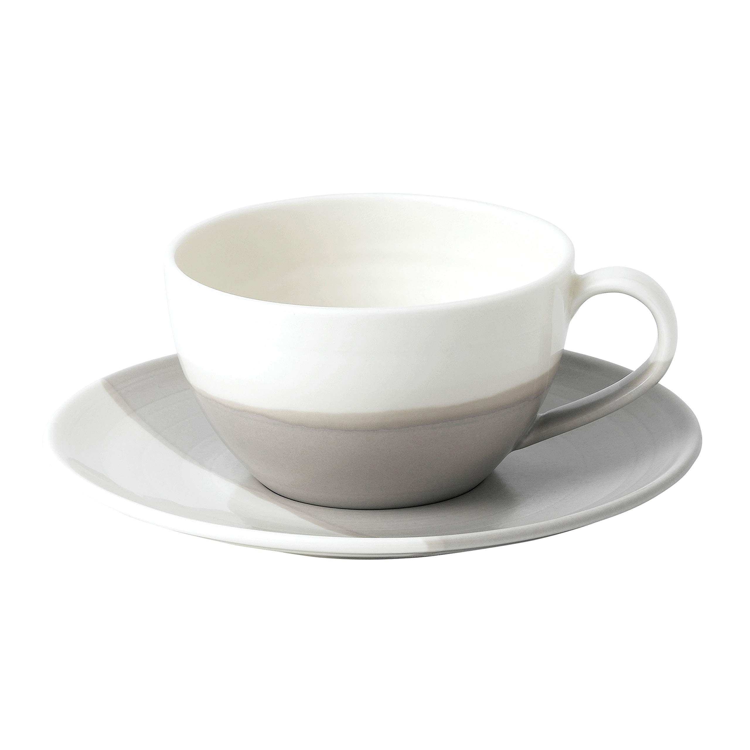Royal Doulton 40032779 Coffee Studio Cappuccino Cup & Saucer, 275ml, Porcelain, 9 Fluid_Ounces, Grey