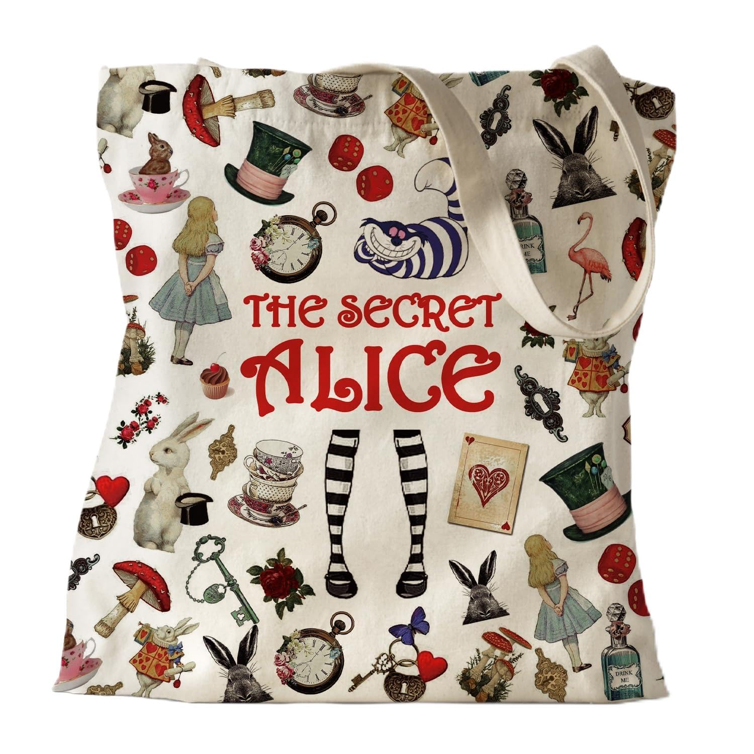 Photo 1 of ZHANTUONE Fairy Tale Funny Canvas Large Shopping Capacity Grocery Tote Bag, Reusable with Zipper Inner Pockets, Gifts for Friends Coworker Bestie, Movie Lover Fairy Tale Fans