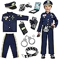 BEIKEETOO Police Officer Costume for Kids - Boys & Girls, Cop Uniform for Role Play, Gift, Halloween & Career Day