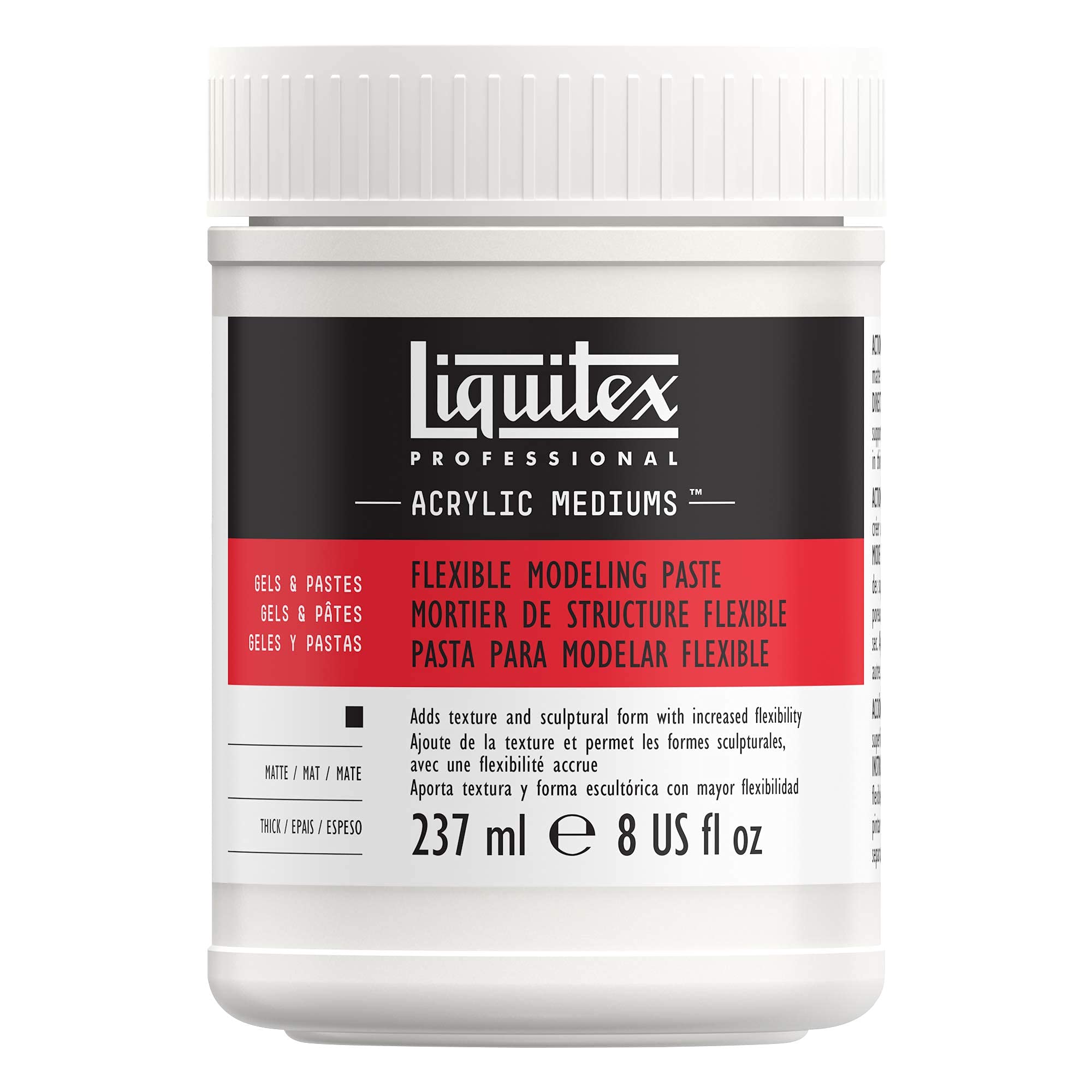 LIQUITEX 8908 Professional Flexible Modeling Paste Medium, White, 237 ml