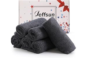 JEFFSUN Wash Cloths 6 Pack, 13x13 inch Extra Large Grey Face Towels for Sensitive Skin, Super Soft and Gentle Bath Washcloths for Face and Body, Easy to Clean Quik Dry Face Cloths
