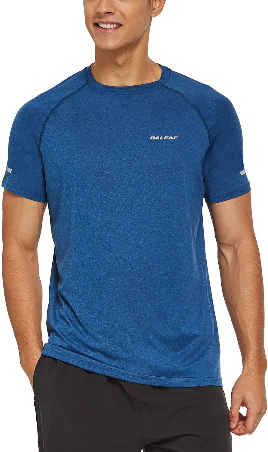 BALEAF Men's Quick Dry Short Sleeve T-Shirt Sun Protection Running Workout Shirts: Clothing