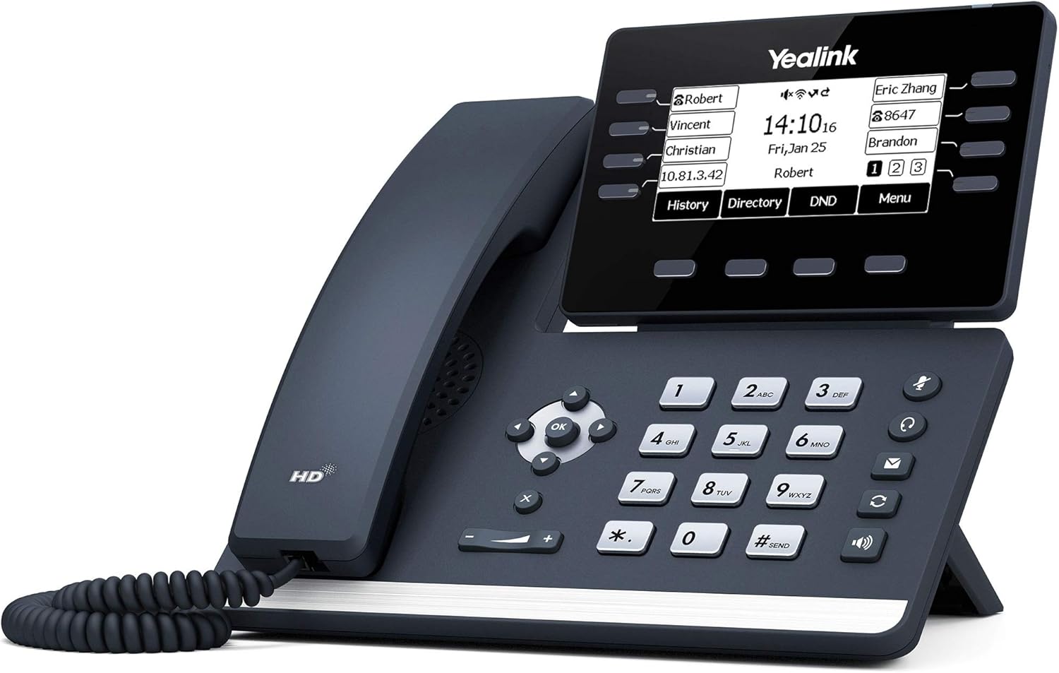 Yealink T53 IP Phone, 12 VoIP Accounts. 3.7-Inch Graphical Display. USB ...