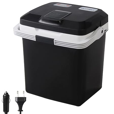 WOLTU Kühlbox, Thermo-Elektrische Mini-Kühlschrank, 26L Isolierbox warmhalten oder kühlen, 12V&220V, für Auto und Camping