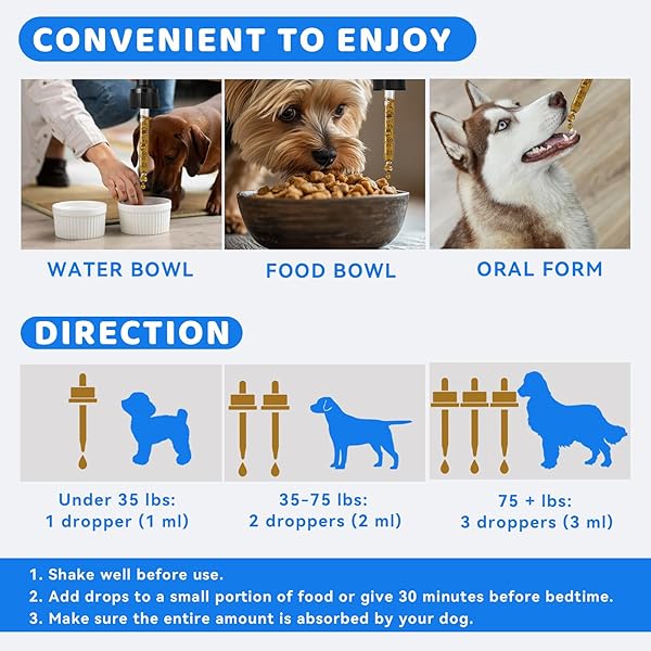 KURNISO MELATONIN FOR DOGS-DOG ANXIETY RELIEF, DOG ESSENTIALS FOR RELAX, SLEEP & STRESS REDUCE, PROMOTES OVERALL HEALTH LIQUID MELATONIN, POWERFUL DOG SLEEP AID, 60ML
