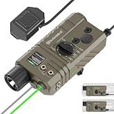 Mlok/Picatinny Mounted Tactical Light Green Laser Infrared(IR) Laser Combo | 1600 Lumen Light with Remote Pressure Switch for Rifle