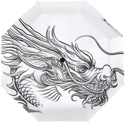 Amazon Com Cooper Girl Hand Drawn Dragon Umbrella Sun Rain