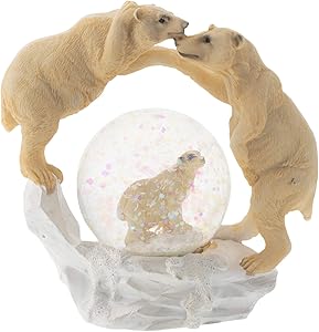 Elanze Designs White Polar Bear Family Figurine 45MM Glitter Water Globe Decoration