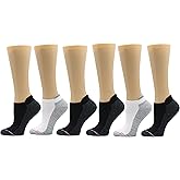 Dr. Motion Womens Low Cut Cushioned Breathable Compression Ankle Socks with Arch Support 6 Pairs
