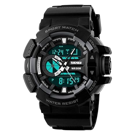 Skmei Analog-Digital Black Dial Mens Watch - 1117-Grey-02