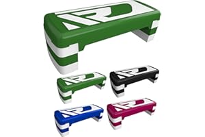 RDX Aerobic Step with 3 Adjustable Height Level Exercise, 4″ 6″ 8″ Steps Riser Platform, Anti-Slip Stepper Board Block Yoga Sport Home Gym Fitness Workout Routine Training, 31″ x 12″