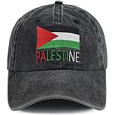 KKMKSHHG Palestine Hats for Men Women, Adjustable Embroidered Cotton Palestinian Flag Baseball Cap