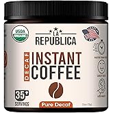 La Republica Organic Decaf Instant Coffee (35 Servings), Colombian Medium Roast, Toasted Caramel, Fair Trade, Low-Acid