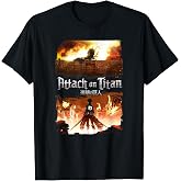 Attack on Titan Key Art Flaming Attack Scene AOT Anime T-Shirt