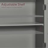 Bath Vida Priano 2 Door Mirrored Wall Cabinet Grey Oak H58 W56 D13 cm view 6