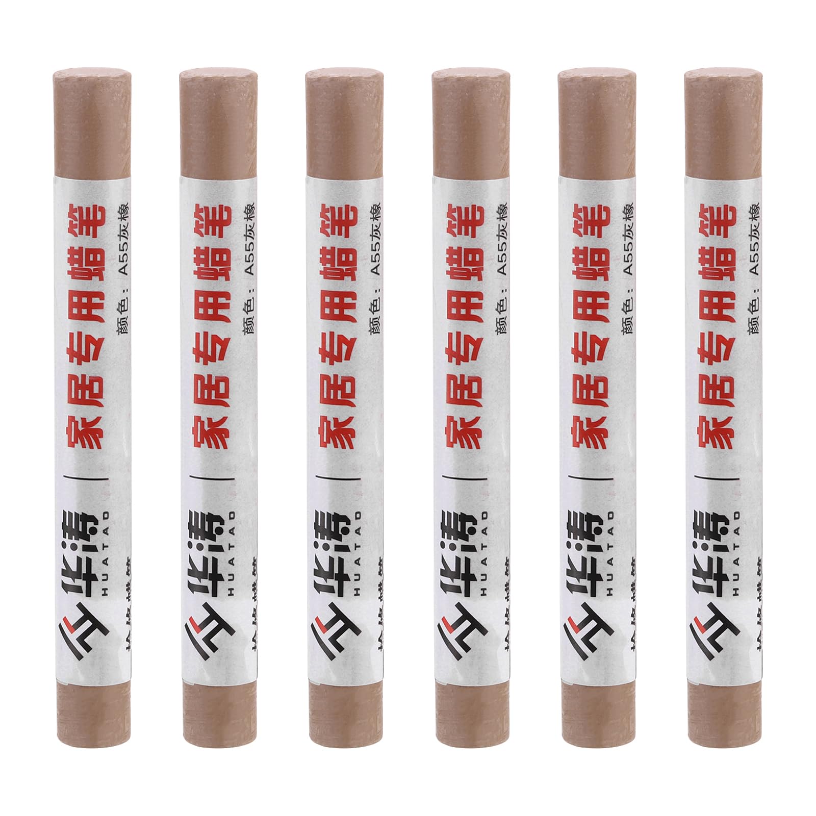 PATIKIL Furniture Repair Crayons, 6 Pcs Wax Wood Filler Sticks Wood Wax Crayons for Scratches, Wood Floor, Holes, Tables, Grey Oak