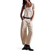 Qazel Vorrlon Denim Overalls for Women Barrel Wide Leg Bib Baggy Jeans Adjustable Denim Romper Stretch Jumpsuit Y2K Pants