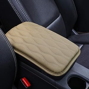 Seven Sparta Universal Center Console Cover for Most Vehicle, SUV, Truck, Car, Waterproof Armrest Cover Center Console Pad, Car Armrest Seat Box Cover Protector (Beige)