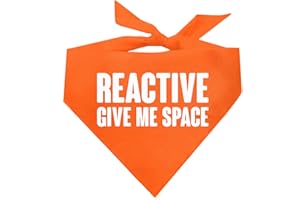 TEES & TAILS Reactive Give Me Space Dog Bandana (Orange, OS 272)