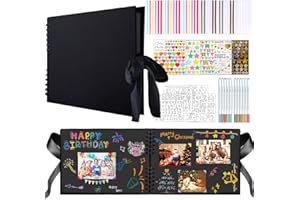 Scrapbook Photo Album, DIY 8 X 12 Inch Hardcover Kraft Blank Paper scrapbooking supplies, 80 Pages Memory scrap Book with 12 