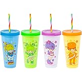 Silver Buffalo Rainbow Brite 4 pack Color Change Plastic Tumbler Set Featuring Rainbow Brite, Patty O’Green, La La Orange, and Shy Violet, 24 Ounces