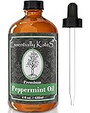 Peppermint Essential Oil 4 oz. with Detailed User's Guide E-book and Glass Dropper by Essentially KateS.