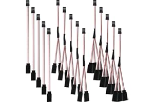 Eccliy 15 Pcs Servo Extension Cable Y Connector 3 Pin Plug Splitters Male to Female Servo Adapter Extension Servo Wire Connector Compatible with RC JR Futaba RC Car or Airplanes, 3 Styles