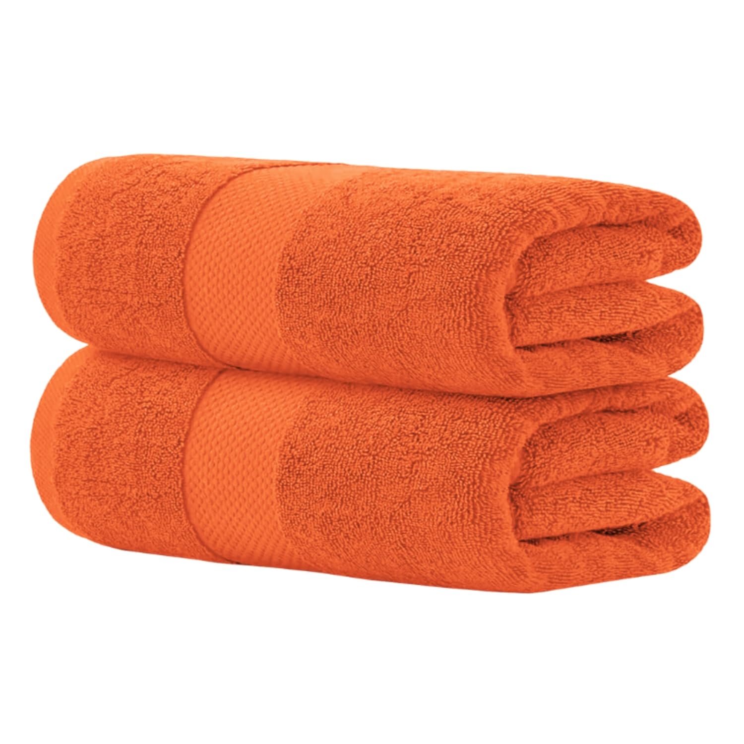 Hieftan Towels Bath Sheet Set – 100% Cotton Pack of 2 Extra Large Bath Sheets Towel 600gsm Highly Absorbent Rapid Dry Super Sheets for Bathroom 140 X 80 cm (Orange)