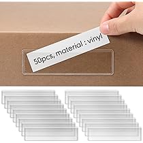 52 Pack Clear Index Card Pockets With Adhesive - 3.5" X 2.5" Top Open  Sleeves For Organization