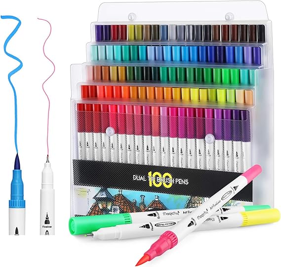 Magicfly Stylos Feutres Aquarelle 48 Couleurs Stylos Pinceaux A Double Pointe Feutre Feutre Coloriage Adulte Pour Peinture Calligraphie Coloriage Bullet Journal Sets De Dessin Cuisine Et Maison Lawawarenesssociety In
