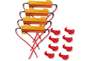 Zento Deals 4 Pieces of 6 Ohm 50W LED Load Resistors – Fix The Flickering LED Turn Signal Light or LED License Plate Lights or DRL (4 Pack)