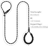 TagME Slip Lead for Dogs 1.8m Reflective Padded Handle Training Leash Black view 2