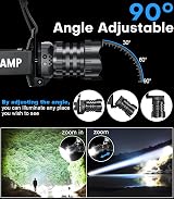 Sogdeco Rechargeable Head Torch 50000LM 8 Modes IPX6 Red Warning Light view 6