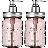 Amolliar 16 Oz Plastic Soap Dispenser, Refillable Hand Dish Soap Dispenser - Vintage Rose Bottle with Silver Pump Lids, for Farmhouse Bathroom Kitchen, Includes 2 Extra Pump & Waterproof Label