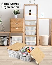 EOENVIVS Storage Bins with Lids 6 Packs, Plastic