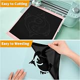 IModeur Black HTV Vinyl 12 x 5 ft Iron On for Fabric Easy Weeding view 4