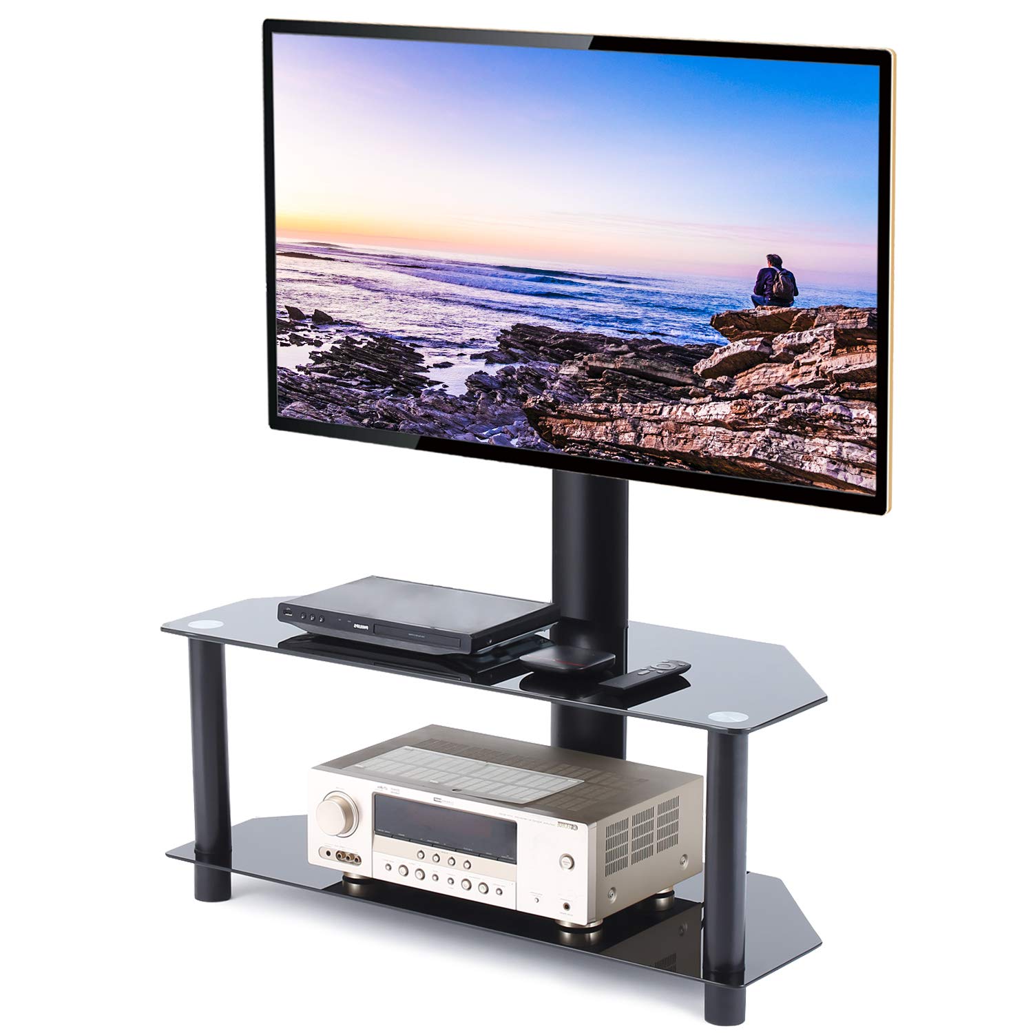 RFIVER Soporte TV Giratorio De Suelo De 32 A 55 Pulgadas Con 2 Estante