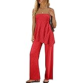 SENSERISE Womens 2 Piece Outfits Knit Sweater Set Lounge Sets with Build in Bra Off the Shoulder Tops and Pants(Red Orange,M)