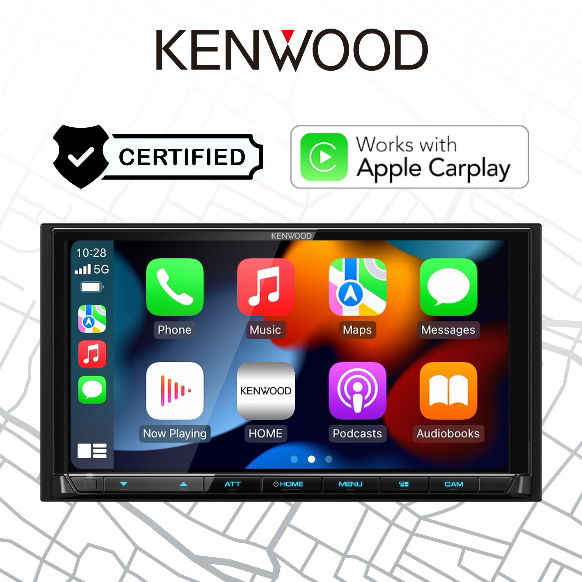 KENWOOD DMX9708S 6.95-Inch Capacitive Touch Screen, Car Stereo, Wired and Wireless CarPlay and Android Auto, Bluetooth, AM/FM Radio, MP3 Player, USB Port, Double DIN, 13-Band EQ, SiriusXM…