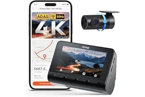 70mai 4K Dash Cam Front and Rear, Built in 5Ghz Wi-Fi & GPS Car Camera, Dual HDR Dash Camera for Cars, Super Night Vision, AD